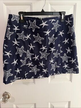 Vineyard Vines Navy Starfish Print Skort with White Motif